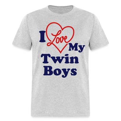 I Love My Twin Boys T-Shirt - heather gray