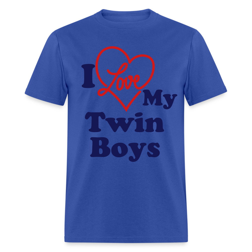 I Love My Twin Boys T-Shirt - royal blue