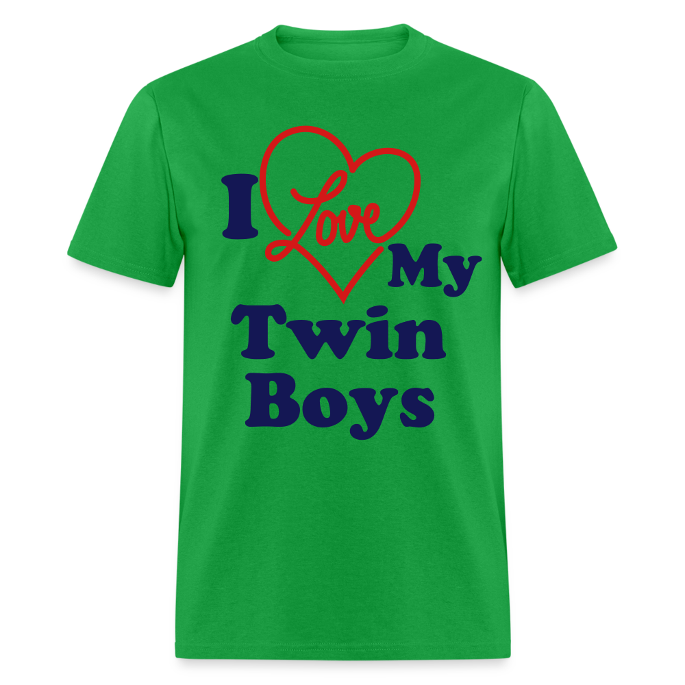 I Love My Twin Boys T-Shirt - bright green