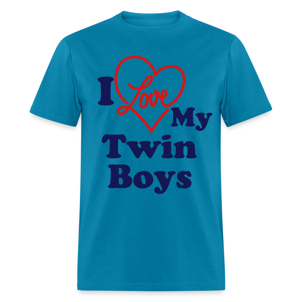 I Love My Twin Boys T-Shirt - turquoise