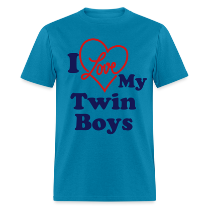 I Love My Twin Boys T-Shirt - turquoise