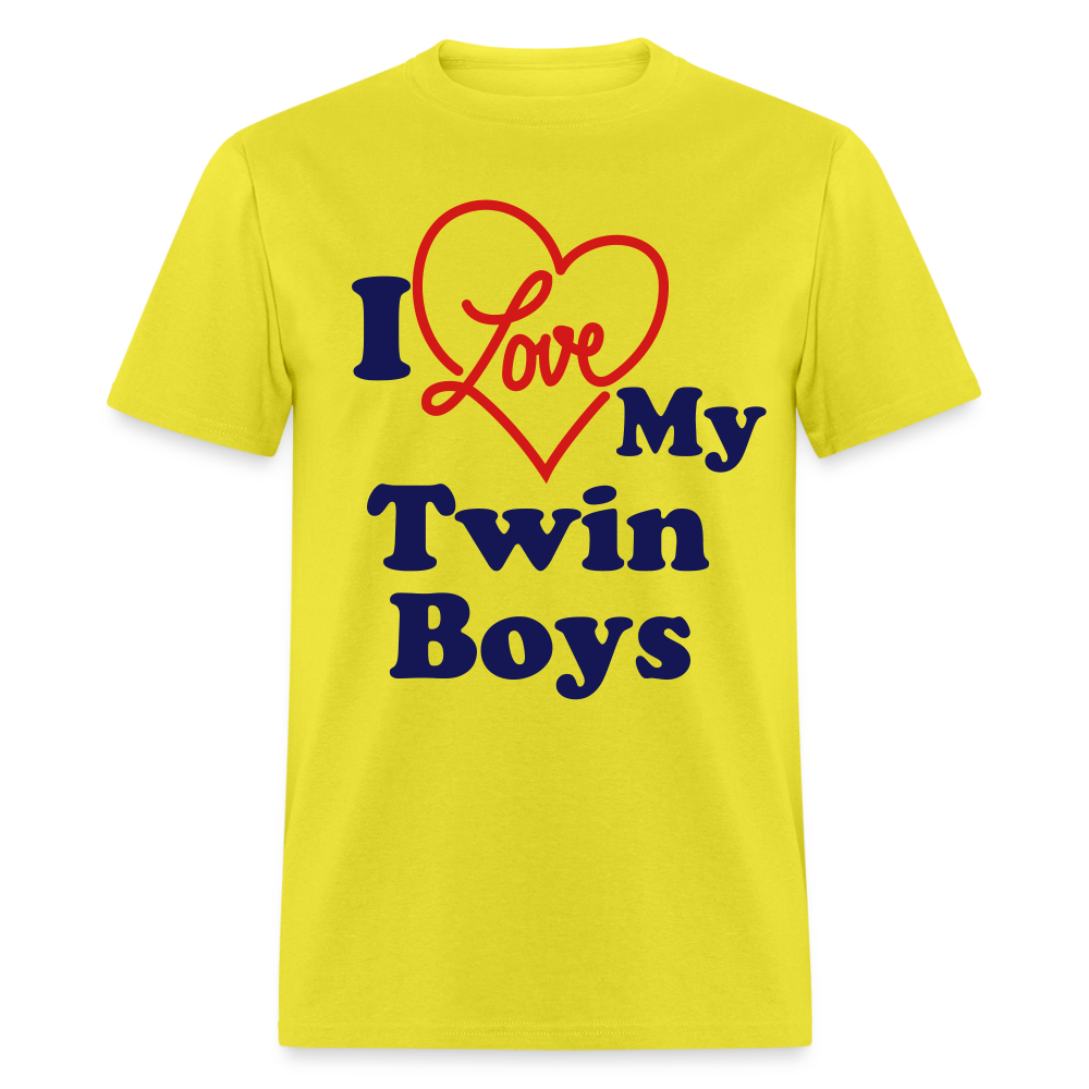 I Love My Twin Boys T-Shirt - yellow