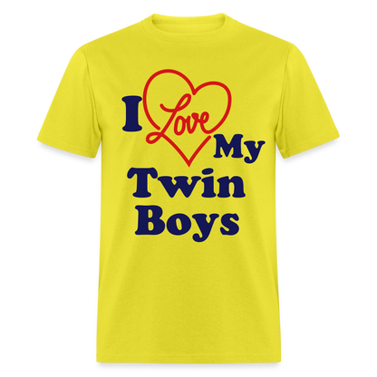 I Love My Twin Boys T-Shirt - yellow