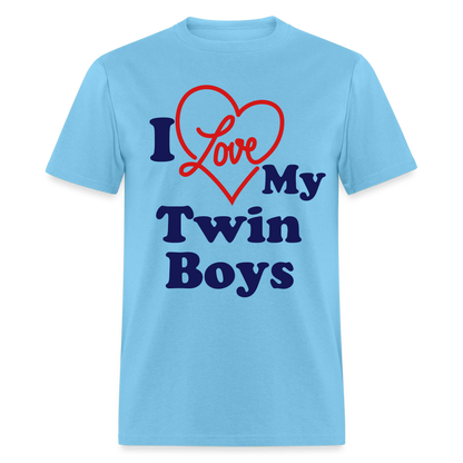 I Love My Twin Boys T-Shirt - aquatic blue