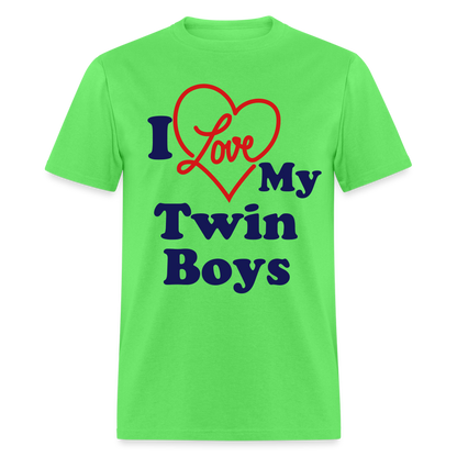 I Love My Twin Boys T-Shirt - kiwi