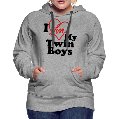 I Love My Twin Boys : Women’s Premium Hoodie - heather grey