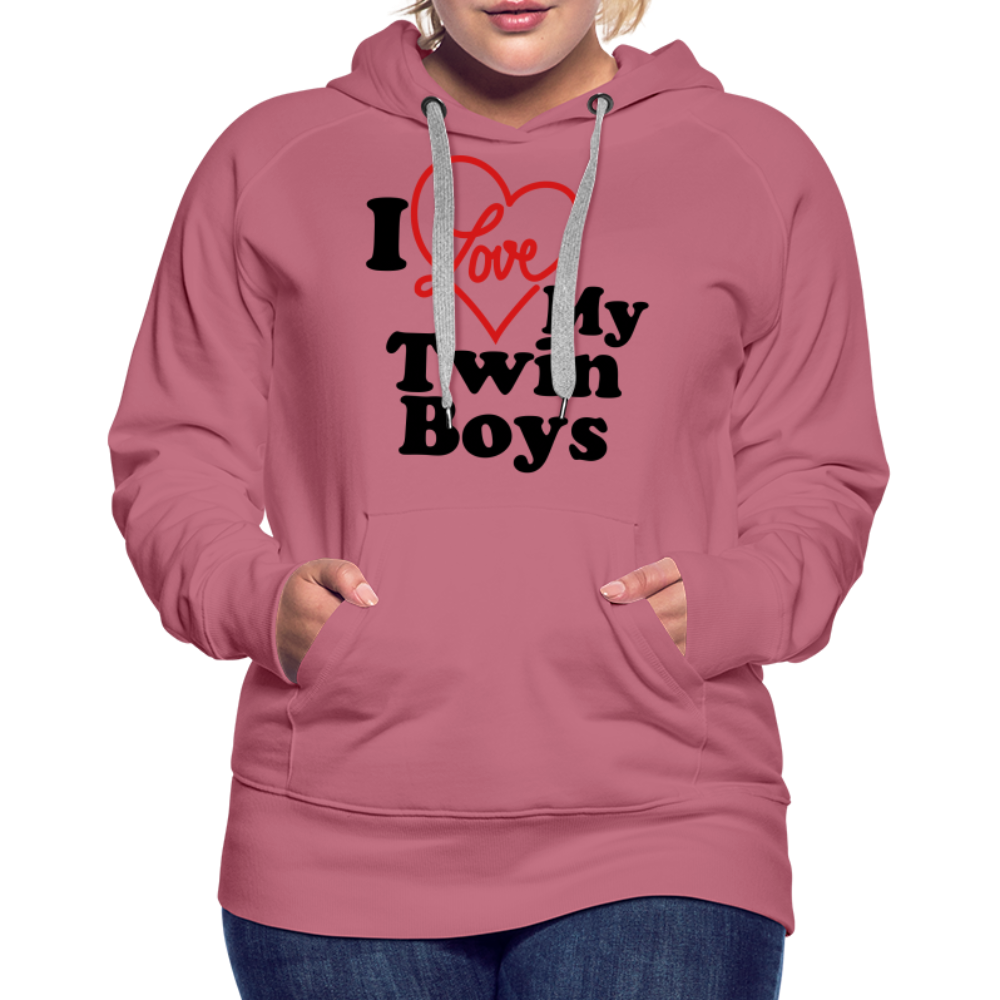 I Love My Twin Boys : Women’s Premium Hoodie - mauve