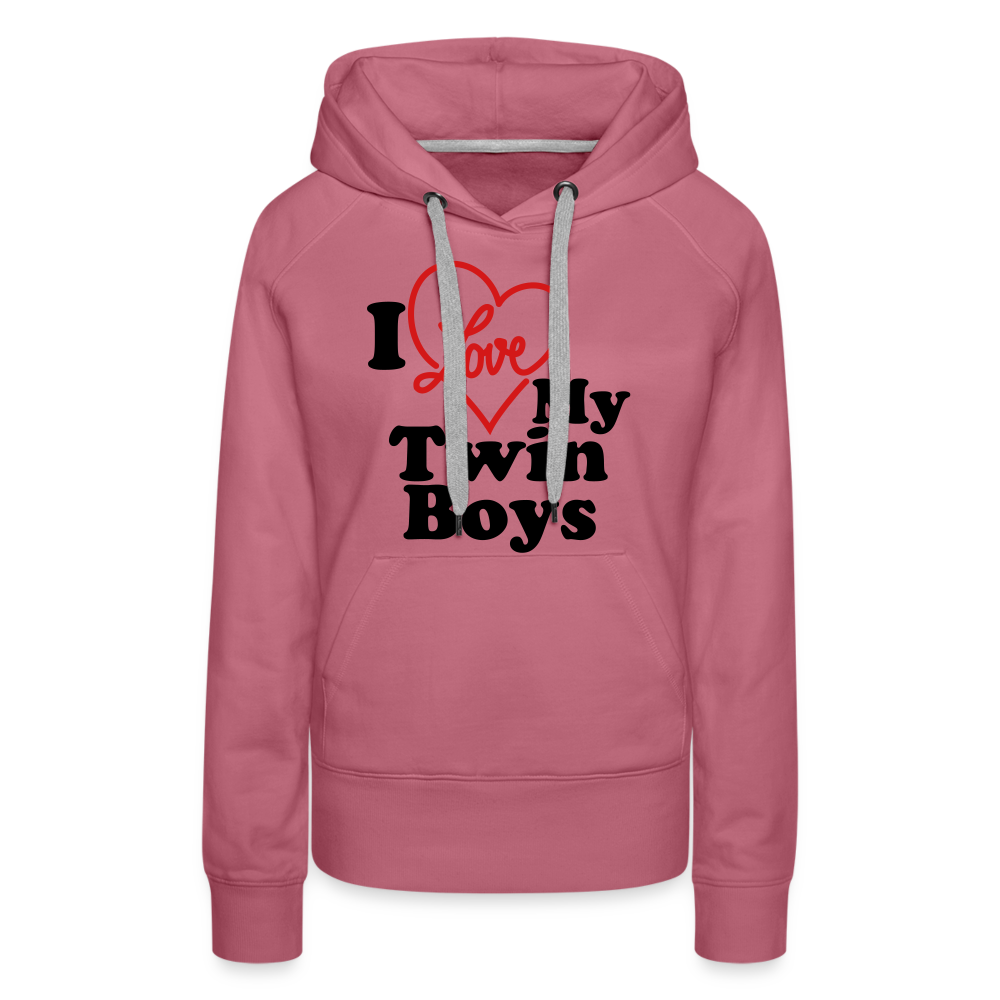 I Love My Twin Boys : Women’s Premium Hoodie - mauve