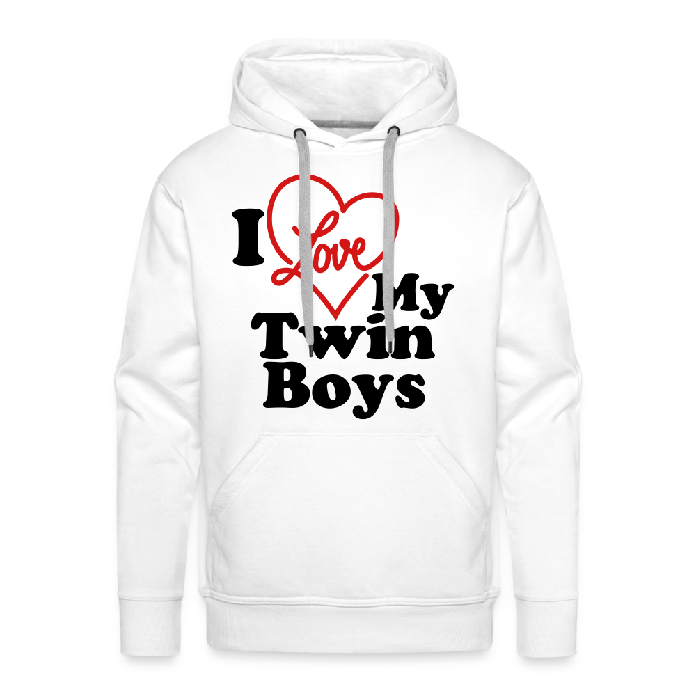 I Love My Twin Boys : Men’s Premium Hoodie - white