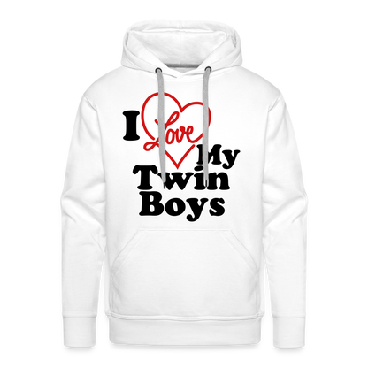 I Love My Twin Boys : Men’s Premium Hoodie - white