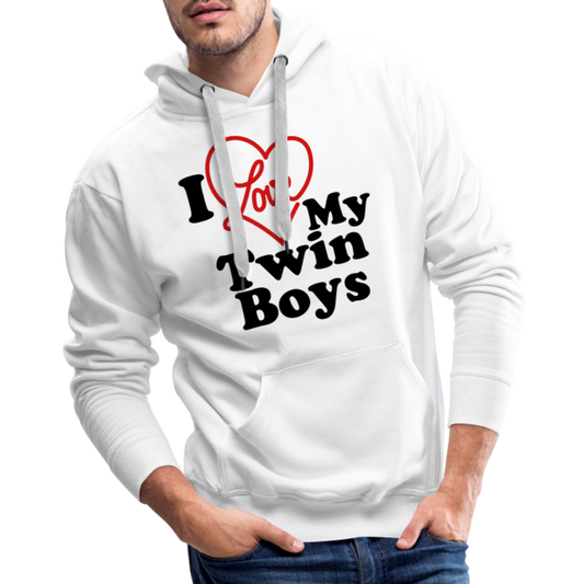 I Love My Twin Boys : Men’s Premium Hoodie - white