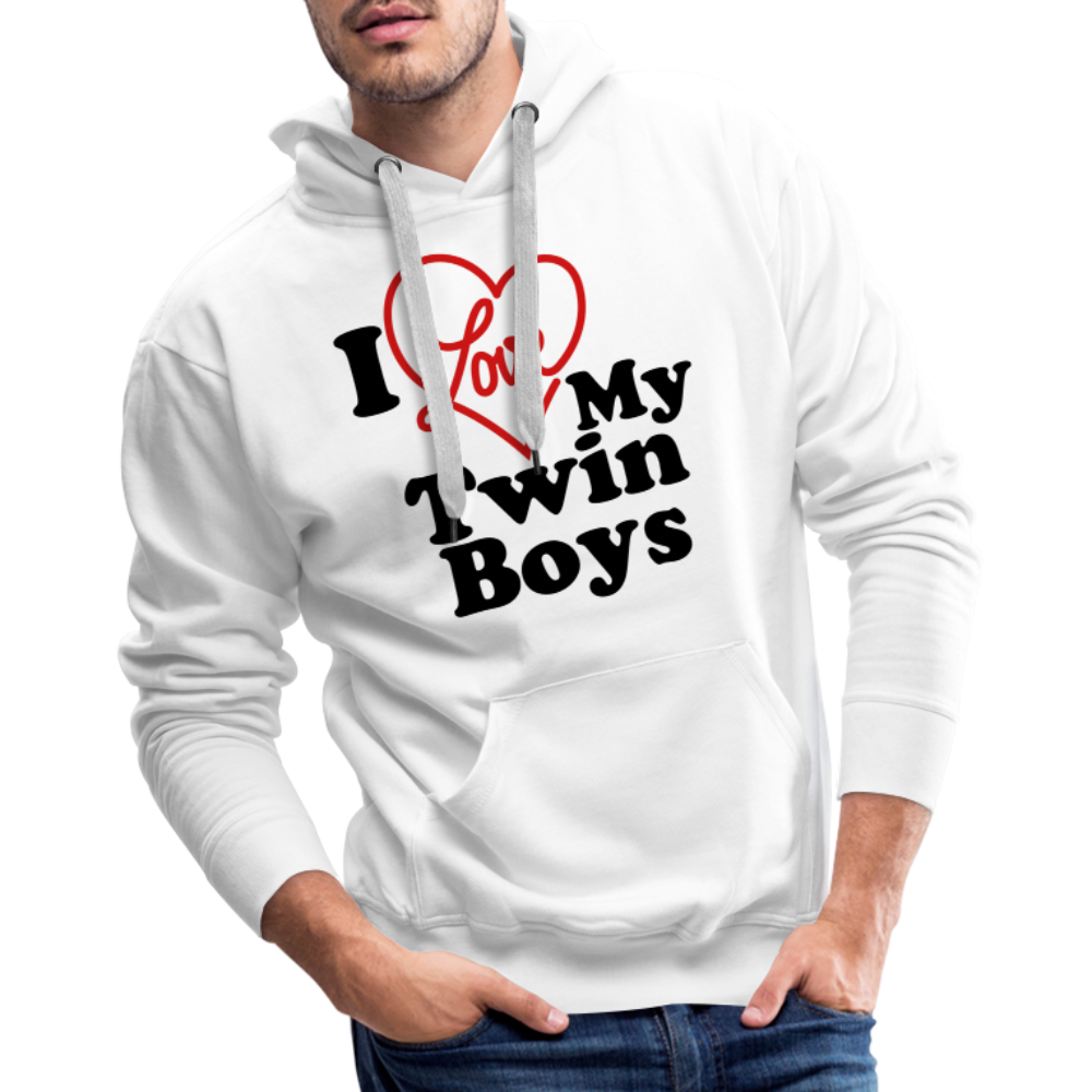 I Love My Twin Boys : Men’s Premium Hoodie - white