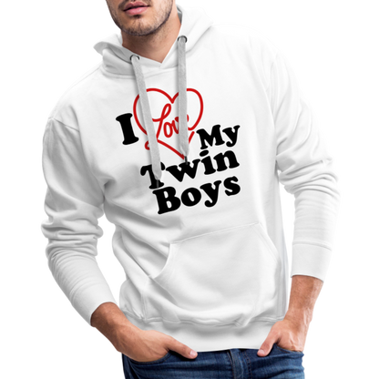 I Love My Twin Boys : Men’s Premium Hoodie - white