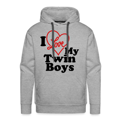 I Love My Twin Boys : Men’s Premium Hoodie - heather grey