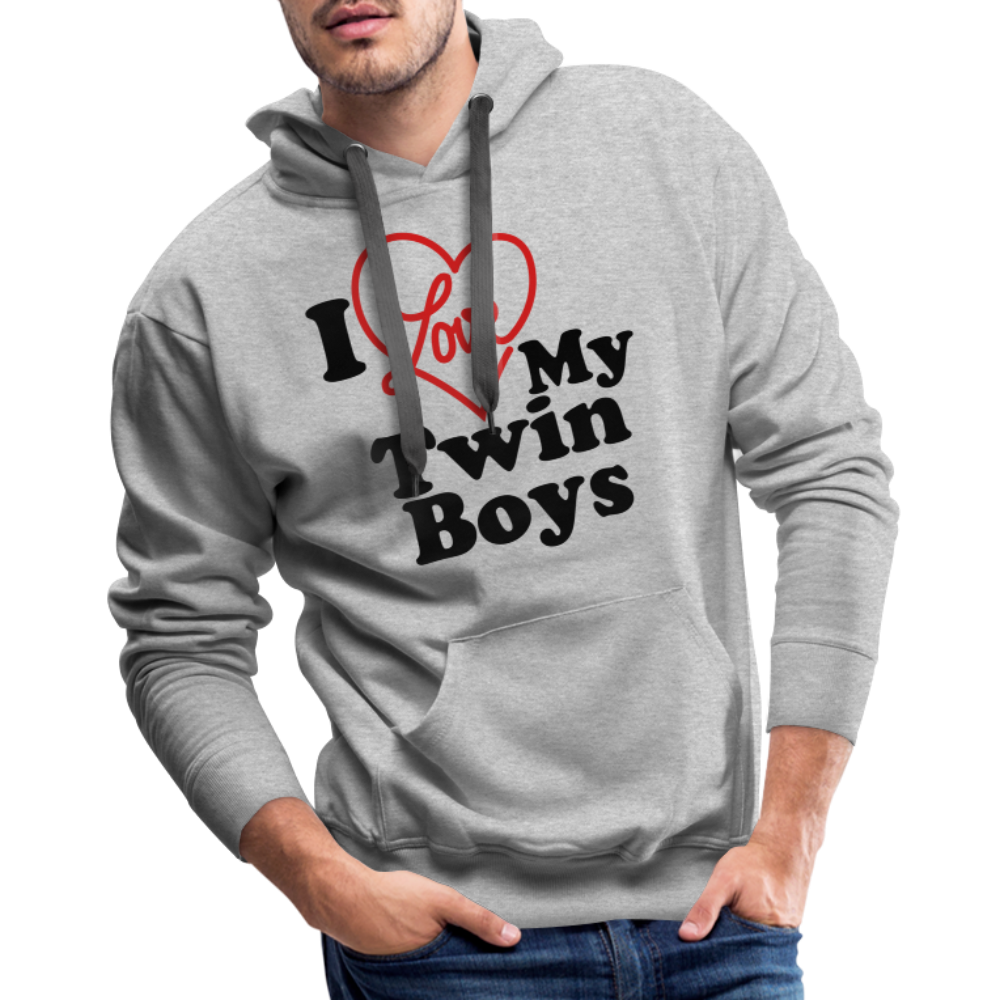 I Love My Twin Boys : Men’s Premium Hoodie - heather grey