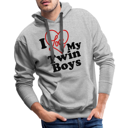 I Love My Twin Boys : Men’s Premium Hoodie - heather grey