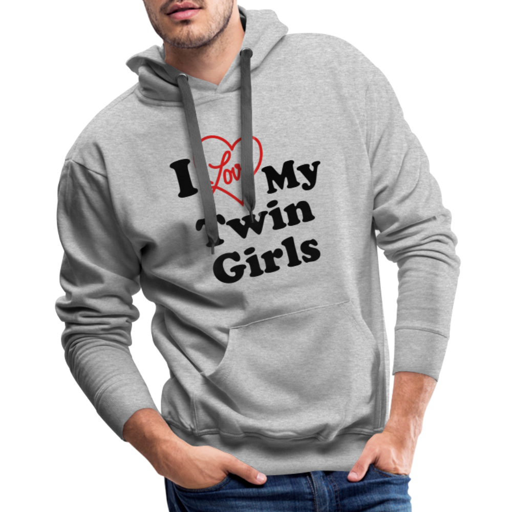 I Love My Twin Girls : Men’s Premium Hoodie - heather grey