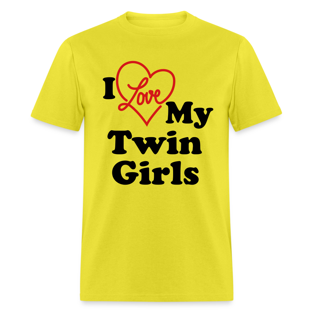 I Love My Twin Girls T-Shirt - yellow