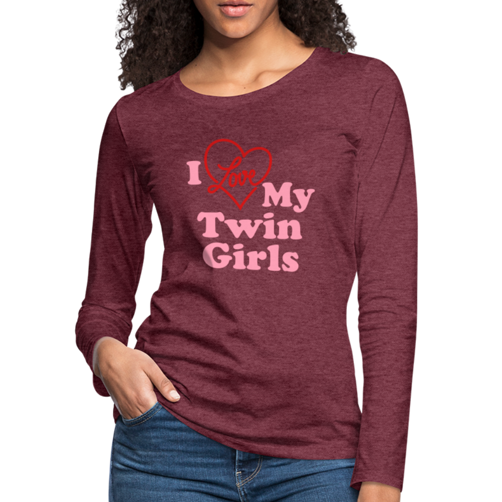 Women's Premium Long Sleeve T-Shirt - heather burgundy