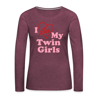 Women's Premium Long Sleeve T-Shirt - heather burgundy