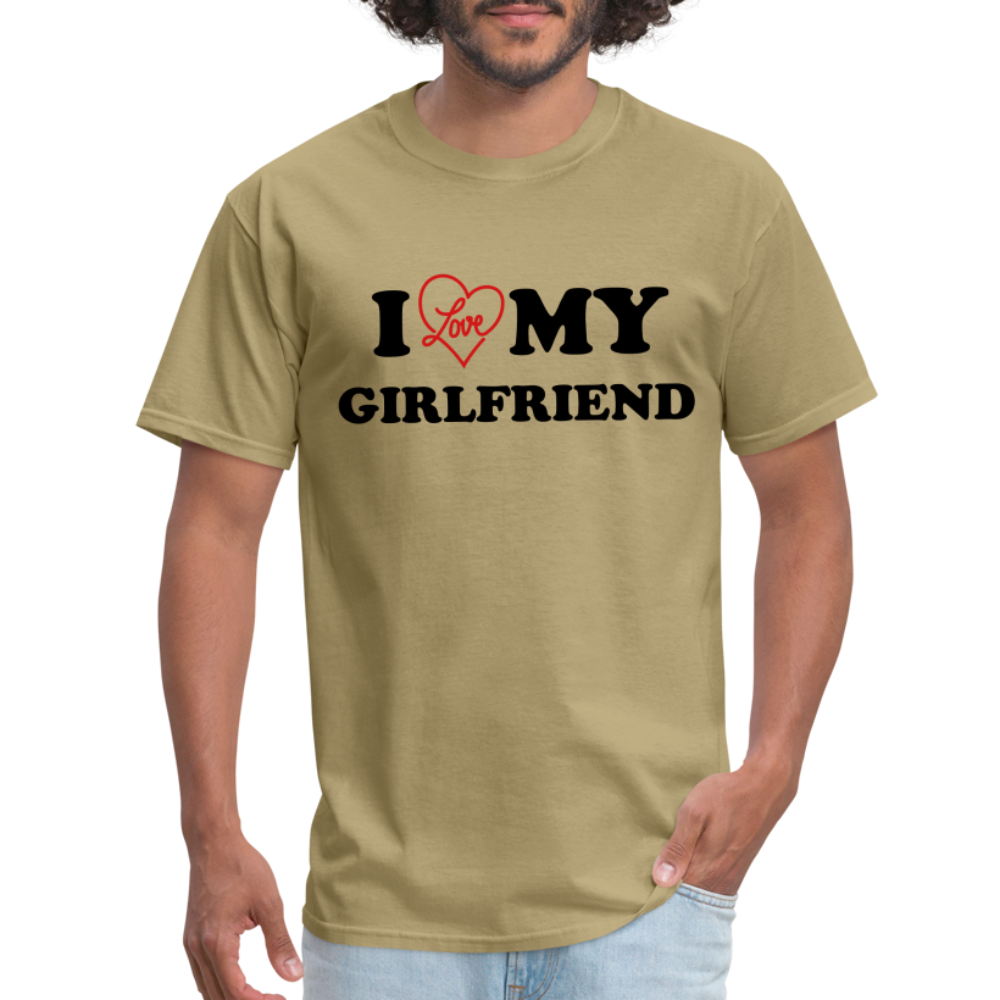 I Love My Girlfriend : T-Shirt - khaki