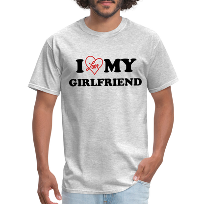 I Love My Girlfriend : T-Shirt - heather gray