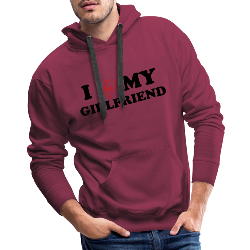 I Love My Girlfriend : Men’s Premium Hoodie - burgundy