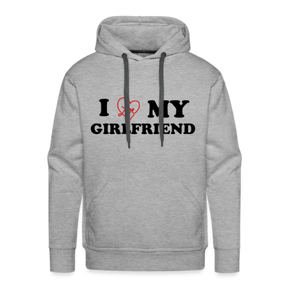 I Love My Girlfriend : Men’s Premium Hoodie - heather grey