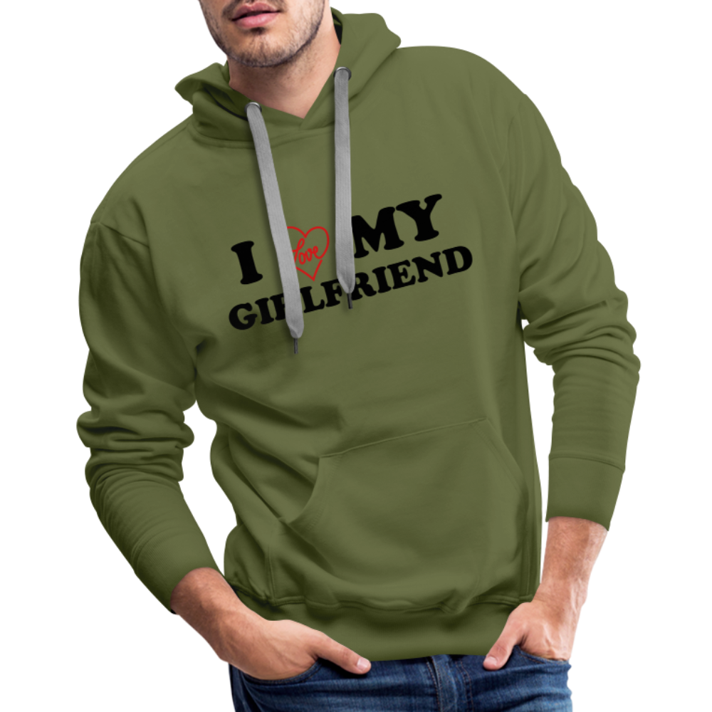 I Love My Girlfriend : Men’s Premium Hoodie - olive green
