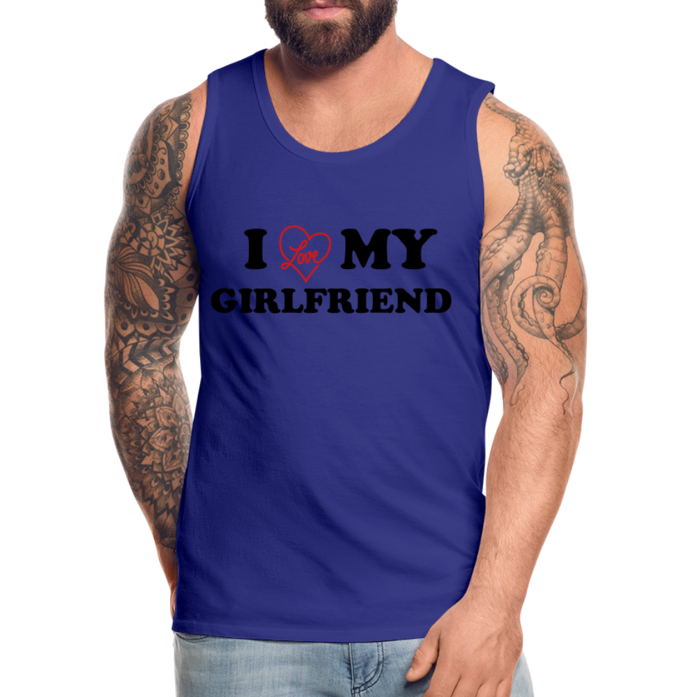 I Love My Girlfriend : Men’s Premium Tank - royal blue