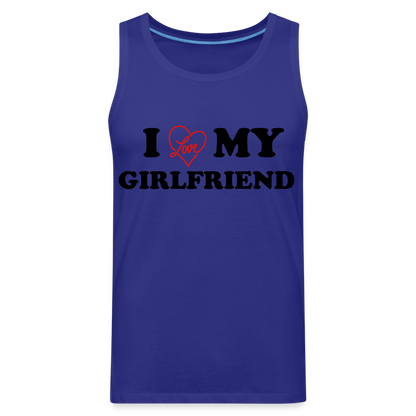 I Love My Girlfriend : Men’s Premium Tank - royal blue