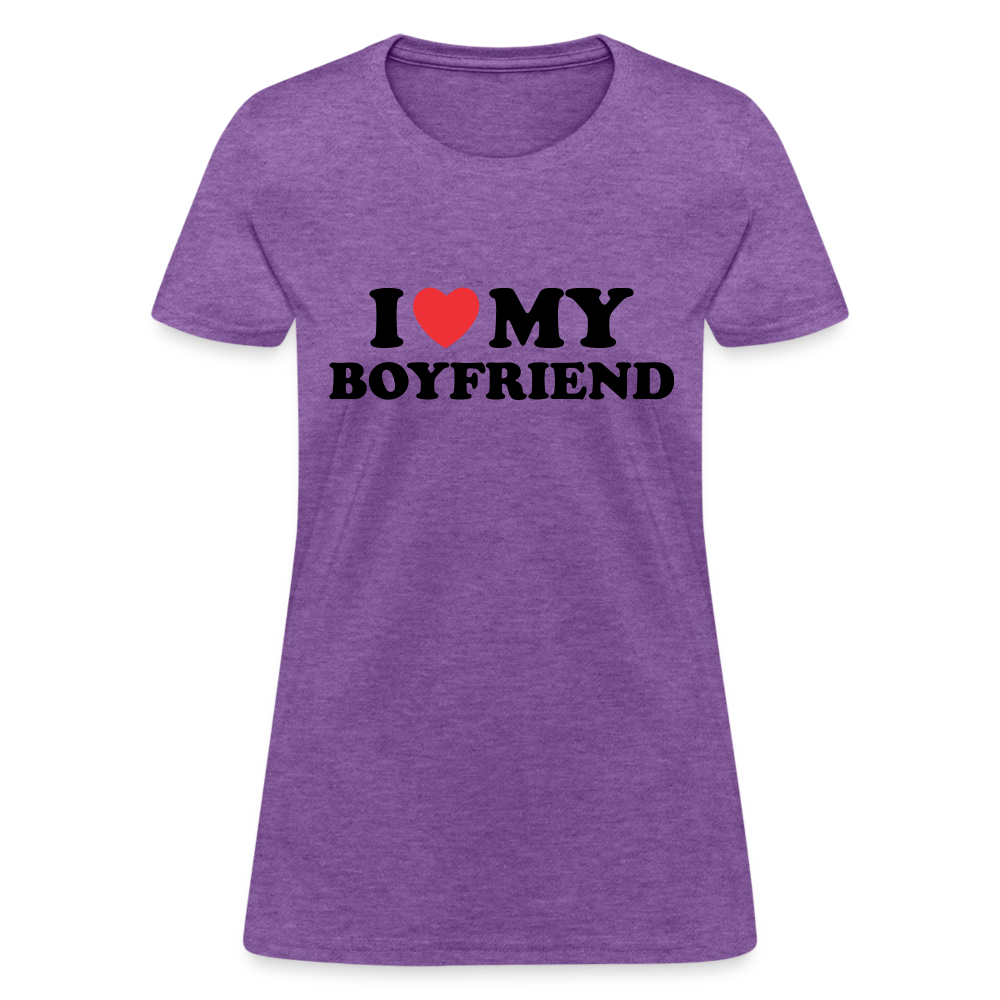 I Love My Boyfriend : Women's T-Shirt - purple heather