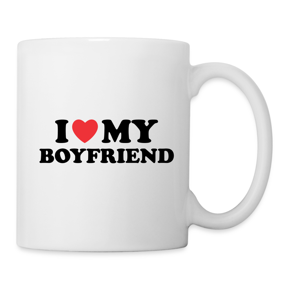 I Love My Boyfriend : Coffee Mug - white