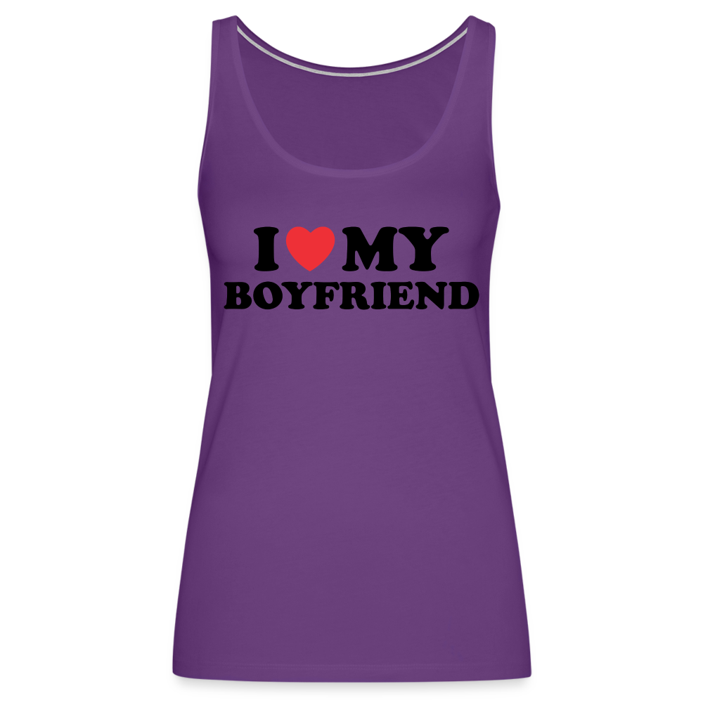 I Love My Boyfriend : Women’s Premium Tank Top - purple