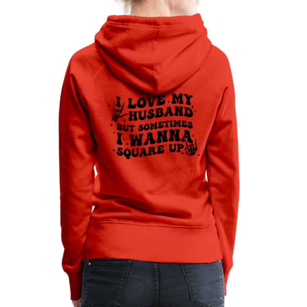 Wife Life - I Love My Husband Premium Hoodie (Black Letters) - red