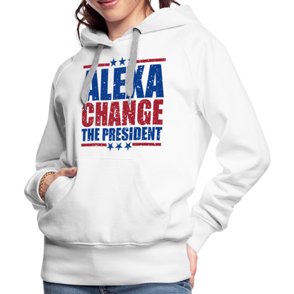 Alexa Change the President Men's Women’s Premium Hoodie - white