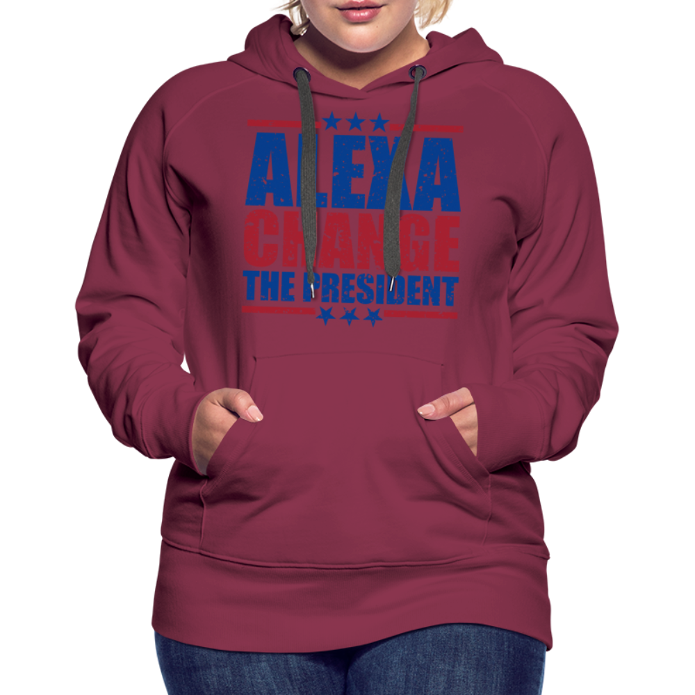 Alexa Change the President Men's Women’s Premium Hoodie - burgundy