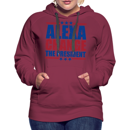 Alexa Change the President Men's Women’s Premium Hoodie - burgundy