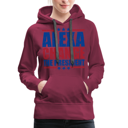 Alexa Change the President Men's Women’s Premium Hoodie - burgundy