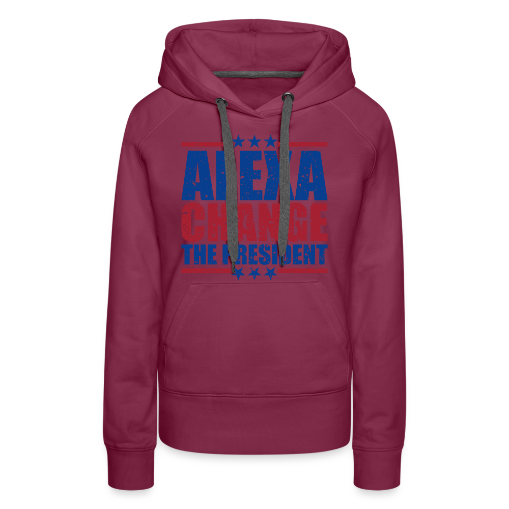 Alexa Change the President Men's Women’s Premium Hoodie - burgundy