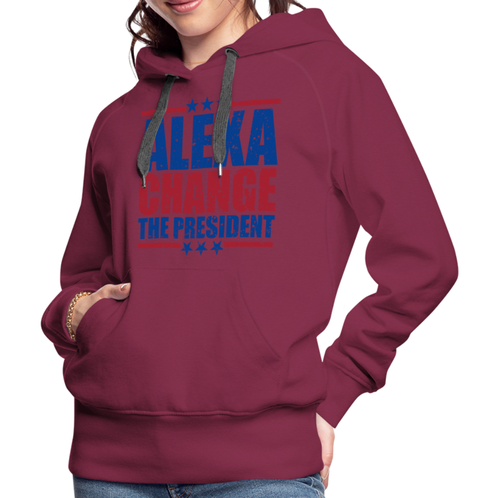 Alexa Change the President Men's Women’s Premium Hoodie - burgundy