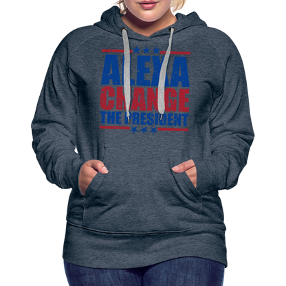 Alexa Change the President Men's Women’s Premium Hoodie - heather denim