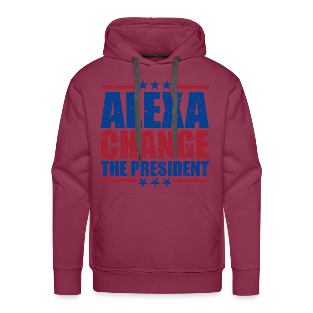 Alexa Change the President Men's Men’s Premium Hoodie - burgundy