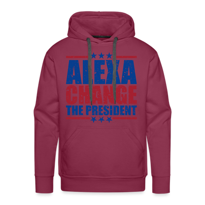 Alexa Change the President Men's Men’s Premium Hoodie - burgundy