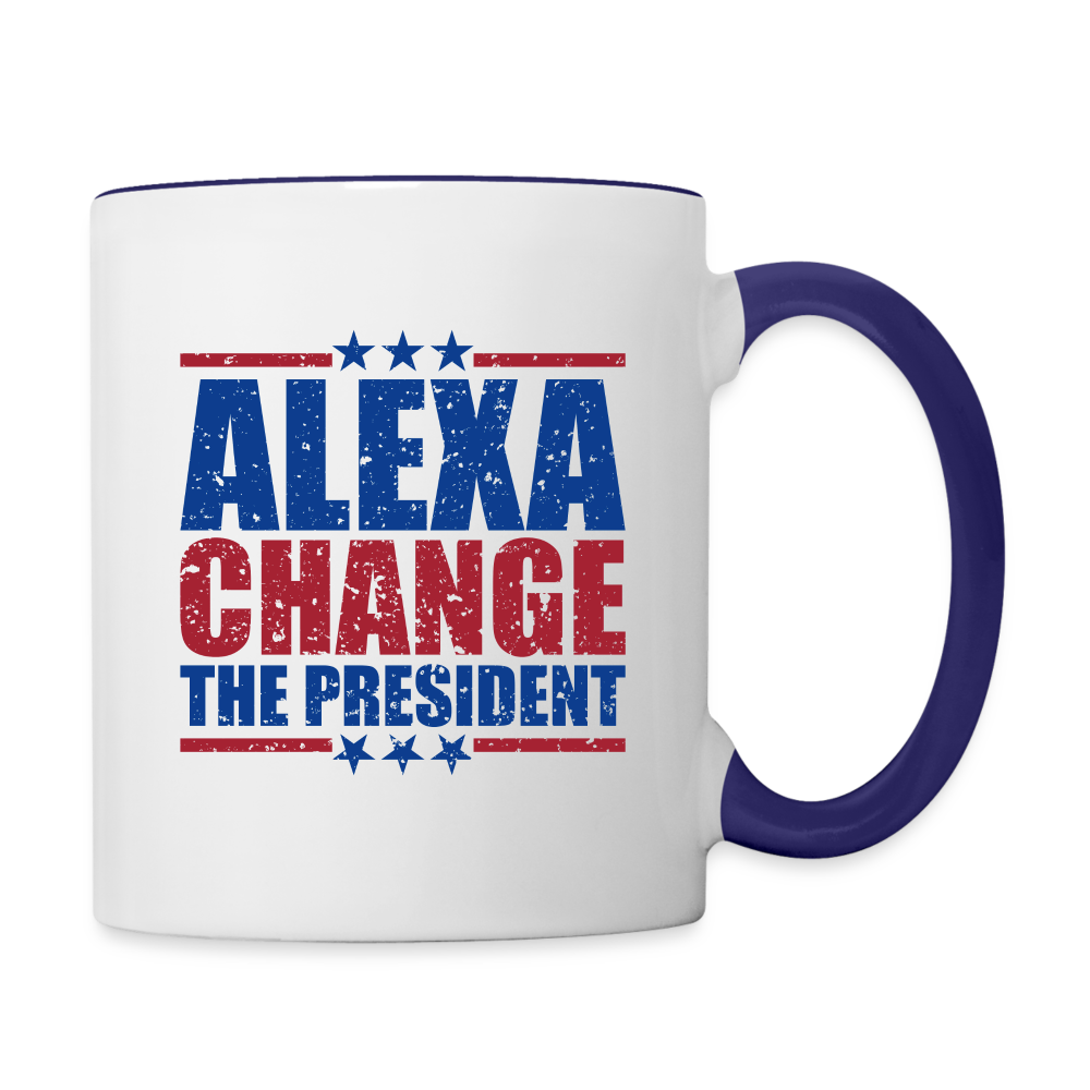 Alexa Change the President Coffee Mug - white/cobalt blue