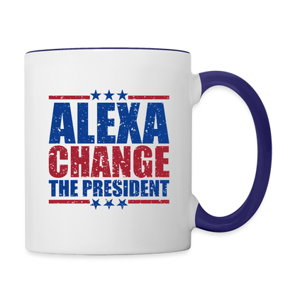 Alexa Change the President Coffee Mug - white/cobalt blue