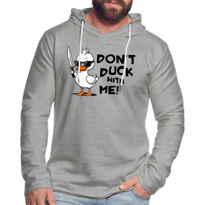 Don't Duck With Me Lightweight Terry Hoodie - heather gray