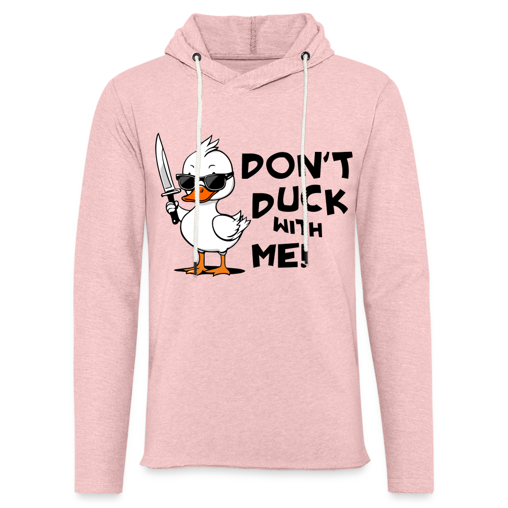 Don't Duck With Me Lightweight Terry Hoodie - cream heather pink