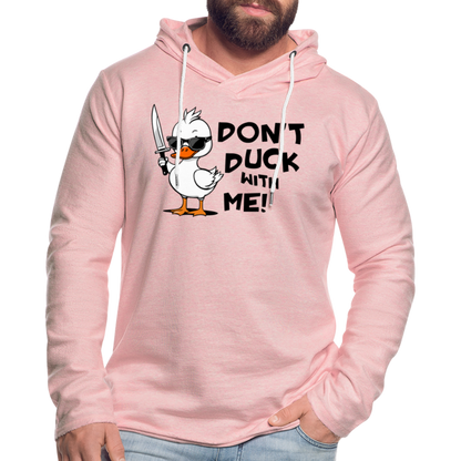 Don't Duck With Me Lightweight Terry Hoodie - cream heather pink