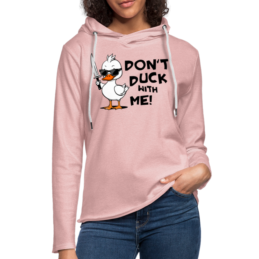 Don't Duck With Me Lightweight Terry Hoodie - cream heather pink